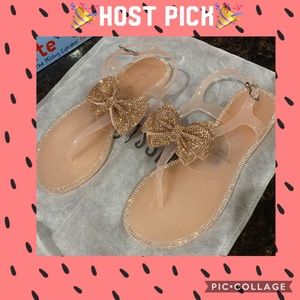 🎉HP🎉 Miss Lola Jelly Bow Rhinestone Sandal